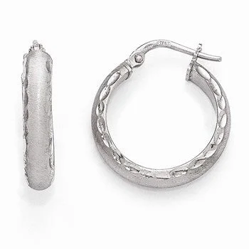 Drop Earrings for Prom Night -Sterling Silver Radiant Essence Rhodium-plated Hinged Hoop Earrings