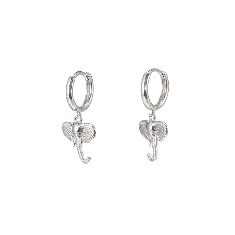 Drop Earrings with Wave Designs -Elephant Huggie Hoop Earrings