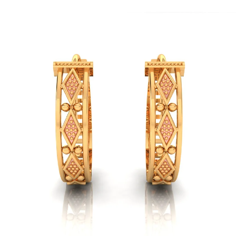 Contemporary Drop Earrings for Fashion -14k Circular Gold Earrings With Beautiful Design