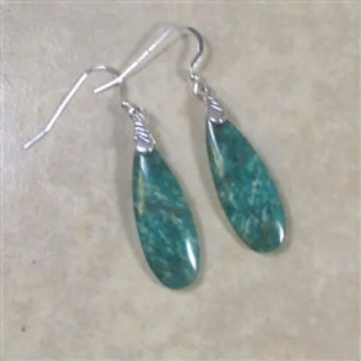 Waterproof Drop Earrings for Outdoor -Gemstone Teardrop Drop Earrings in  Amazonite Aqua Gemstone