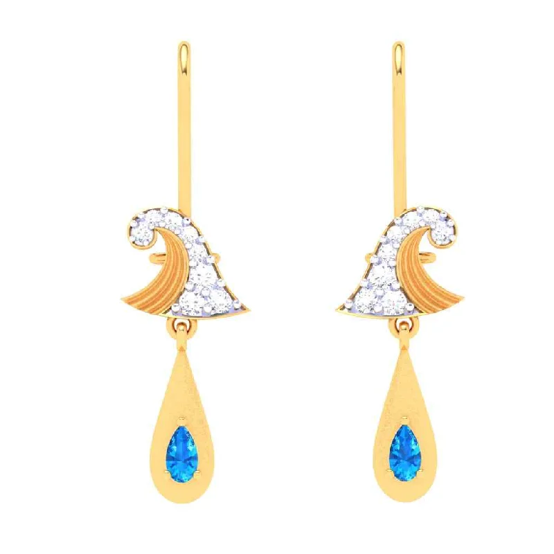 Drop Earrings for Engagement Party -14k Gold Earrings With Striking Gems From Amazea Collection