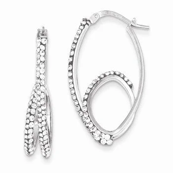 Lightweight Drop Earrings for All Day -Sterling Silver Stellux Crystal Hoop Earrings