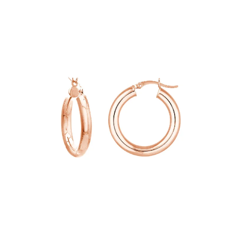 Drop Earrings with Crown Designs -25mm x 4mm Polished Hoop Earrings