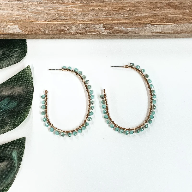 Drop Earrings for Graduation Day -Winery Weekend Hoops in Mint