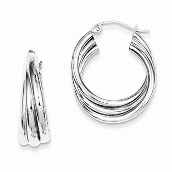 Nickel Free Drop Earrings for Safety -Sterling Silver Rhodium Plated Hoop Earrings