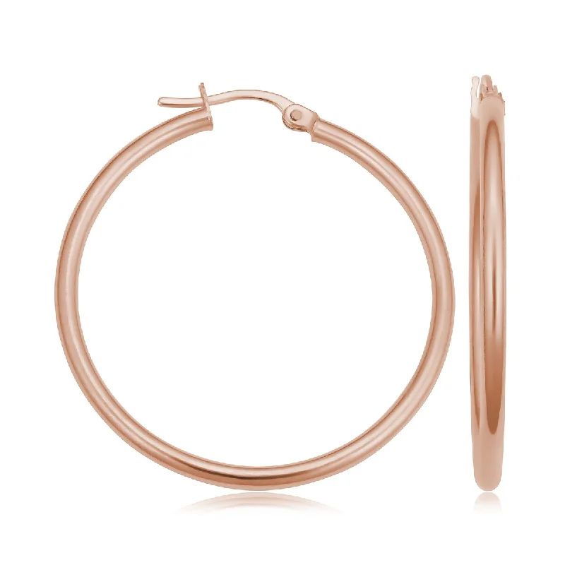 Drop Earrings for Festival Style -Joelle Gold Earrings 14K Rose Gold 2x30 MM