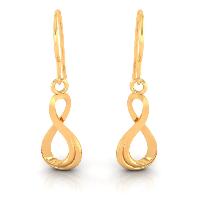 Drop Earrings with Star Motifs -14k Dainty Gold Earrings With An Infinite Shape