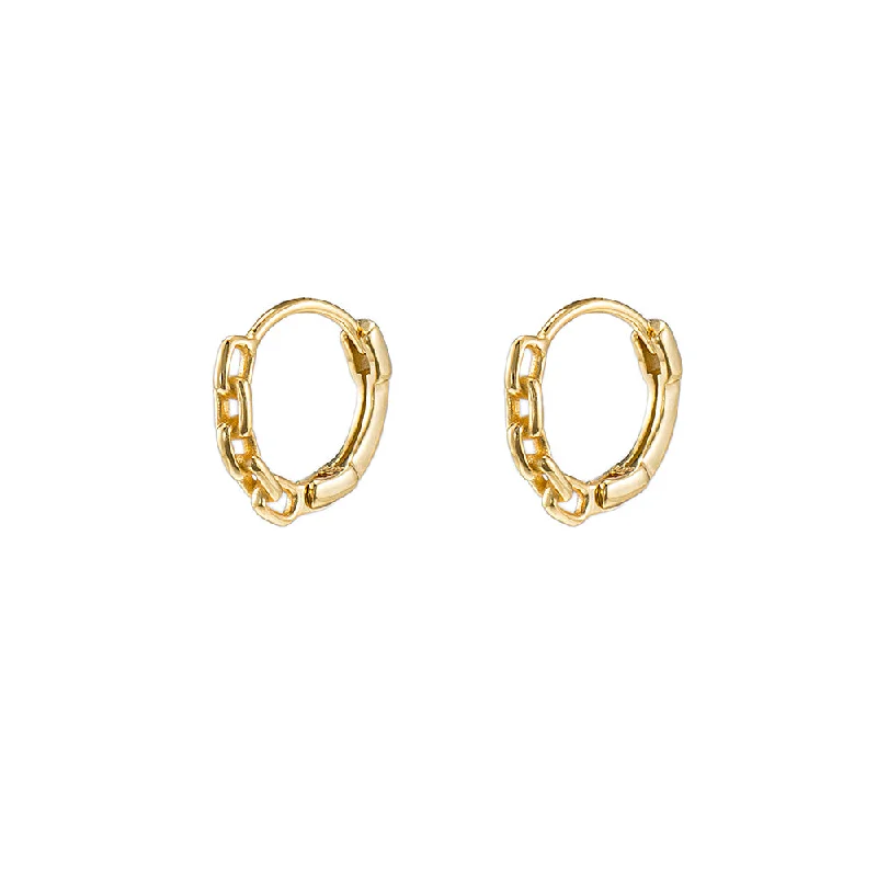 Drop Earrings for Travel Look -Chain Huggie Hoop Earrings