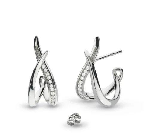 Star Shaped Drop Earrings for Charm -Twine Twist Pavé Hoop Earrings