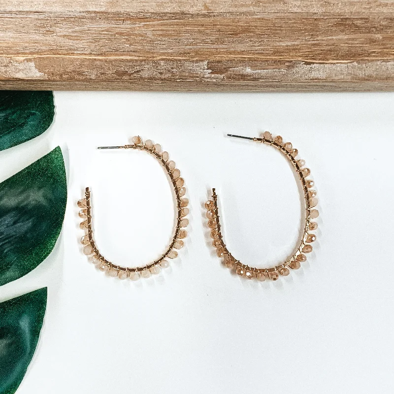 Drop Earrings for Christmas Party -Winery Weekend Hoops in Ivory