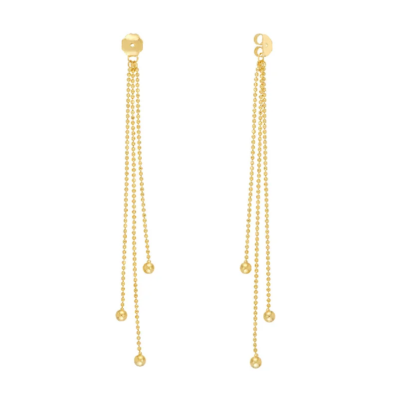 Small Drop Earrings for Delicate -Bead Chain Earring Extensions with Bead Tips