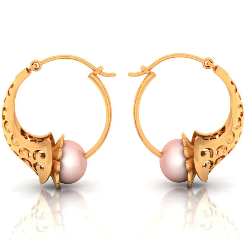 Drop Earrings for Casual Outfit -18k Beautiful Gold Earrings With Elaborate Artistry