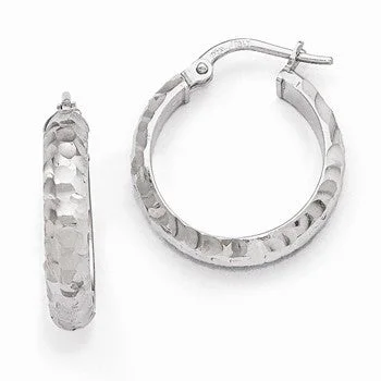 Drop Earrings for Bridesmaids Look -Sterling Silver Radiant Essence Rhodium-plated Hinged Hoop Earrings