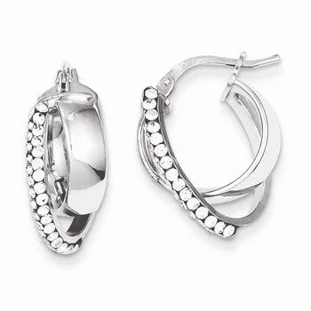 Heavy Duty Drop Earrings for Durability -Sterling Silver Stellux Crystal Hoop Earrings