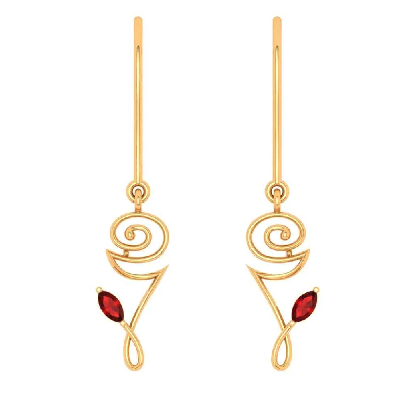 Detachable Drop Earrings with Charms -Dangling Flower With Fish Hook