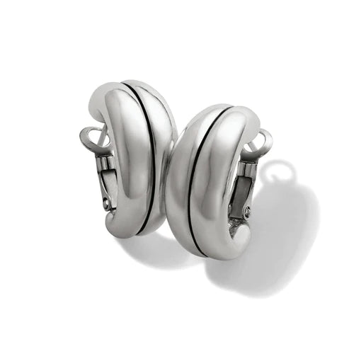 Drop Earrings for Party Look -Brighton | Pretty Tough Groove Leverback Hoop in Silver Tone