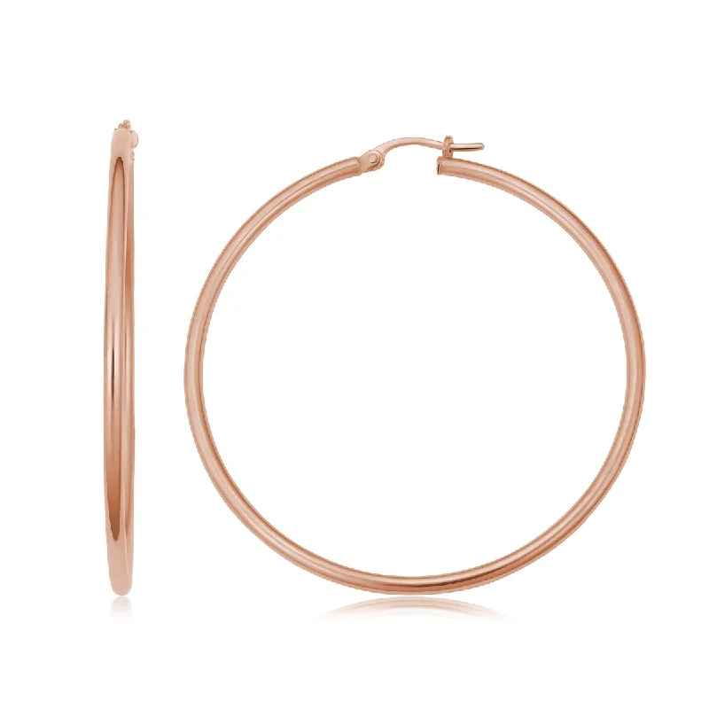 Drop Earrings for Everyday Glamour -Joelle Gold Earrings 14K Rose Gold 2 x 50 MM