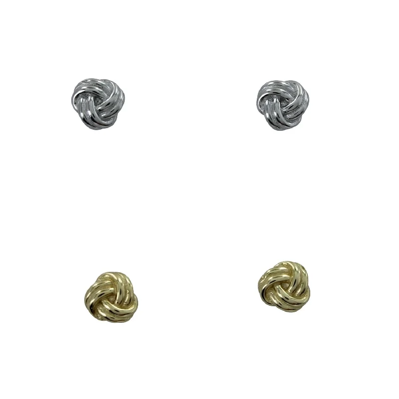 Drop Earrings with Hammered Finish -Knot Tonight Stud Earrings