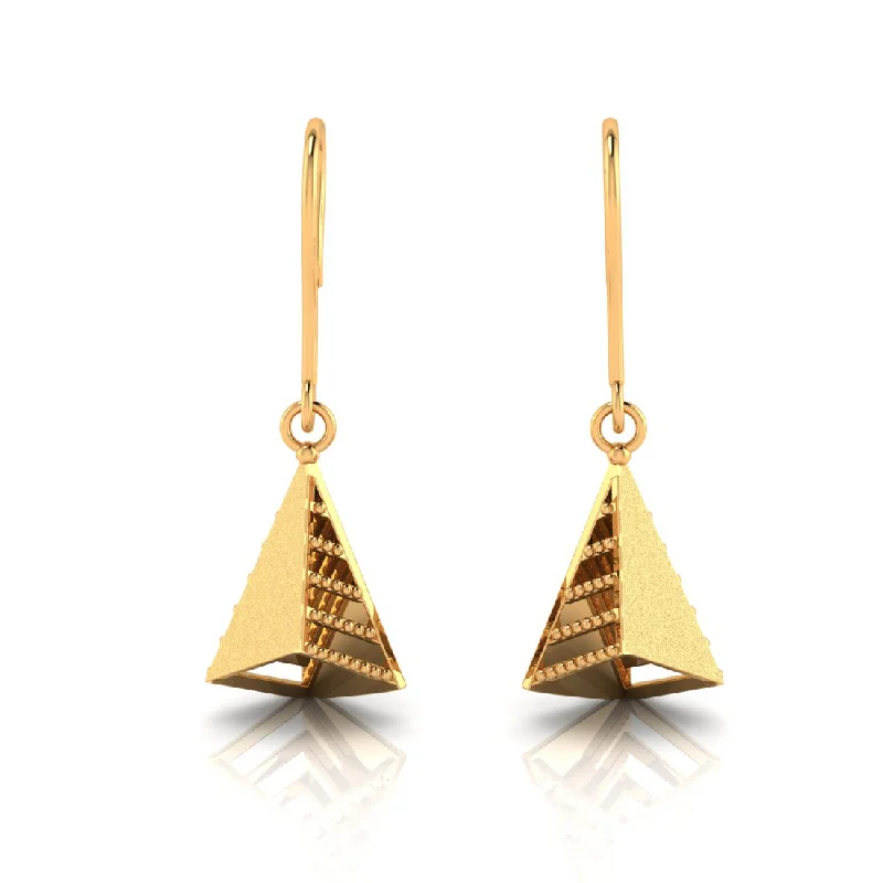 Star Shaped Drop Earrings for Charm -14k Pretty Gold Earrings With Unique Conical Design