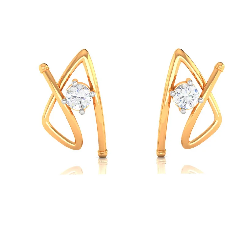 Lightweight Drop Earrings for All Day -American Diamond 14k Gold Earrings With Speculative Design