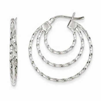 Drop Earrings for Prom Night -Sterling Silver Hoop Earrings