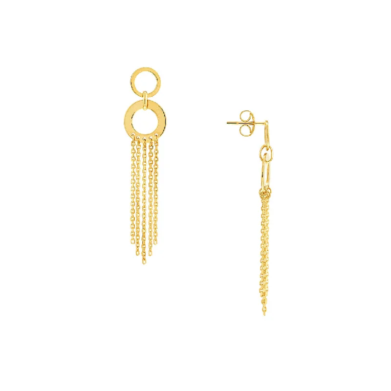 Large Drop Earrings for Statement -Door Knocker Earrings with Fringe Chain