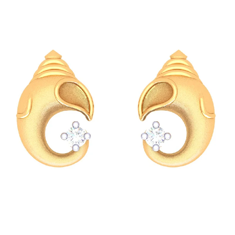 Drop Earrings for Wellness Routine -14k Lord Ganesh Gold Earrings With Yellow Gem From Online Exclusive