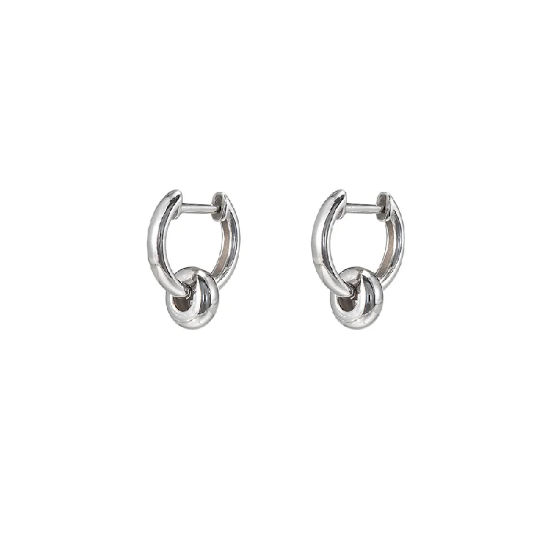 Drop Earrings for Prom Night -Sterling Silver Single Charm Huggie Earrings