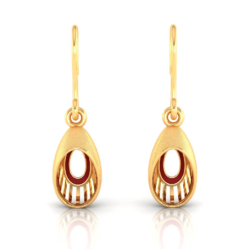 Heart Shaped Drop Earrings for Love -14k Gold Earrings With Unique Oval Shape From Online Exclusive