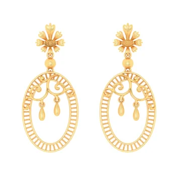 Drop Earrings for Valentine's Day -14k Enticing Gold Earrings Design With Immaculate Details