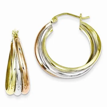 Drop Earrings for Festival Style -Sterling Silver Yellow and Rose Vermeil Hoop Earrings