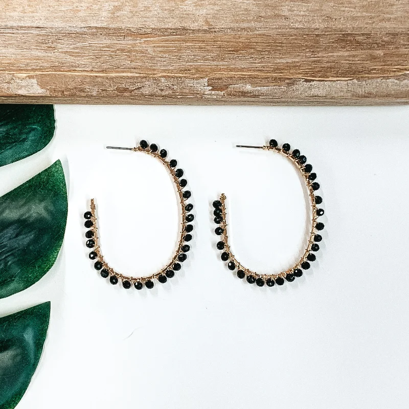 Drop Earrings for Valentine's Day -Winery Weekend Hoops in Black