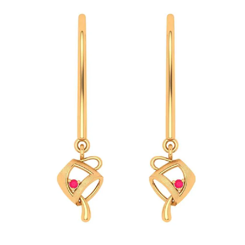 Maximalist Drop Earrings for Bling -Gold Drop Earring With Modern Design