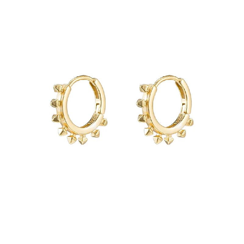 Drop Earrings with Floral Motifs -Thorn Huggie Hoop Earrings