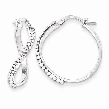 Push Back Drop Earrings for Convenience -Sterling Silver Stellux Crystal Twisted Hoop Earrings