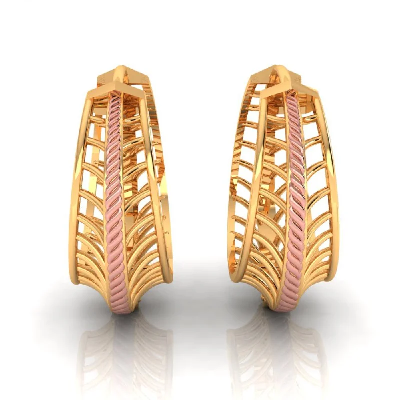 Geometric Drop Earrings for Trend -22k Elegant Gold Earrings With A Hint Of Yellow Gold And A Very Distinctive Design