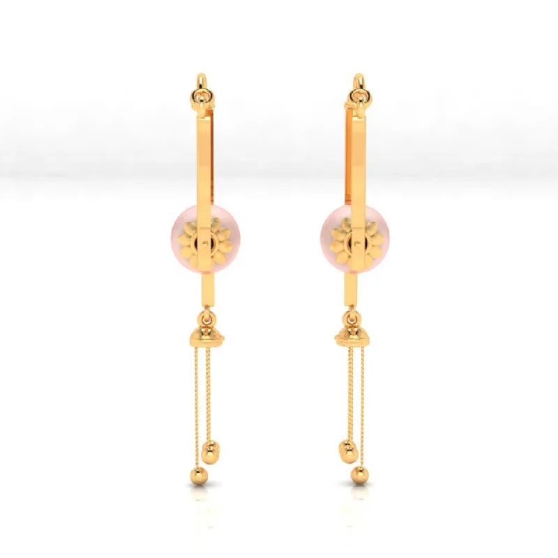 Drop Earrings for Office Wear -18k Gold Dangler Earrings With Very Unique Craftsmanship