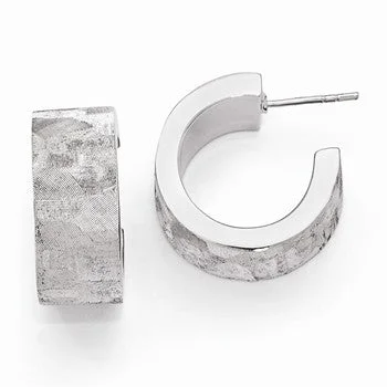 Drop Earrings for Mother's Day -Sterling Silver Radiant Essence Rhodium-plated Post Hoop Earrings