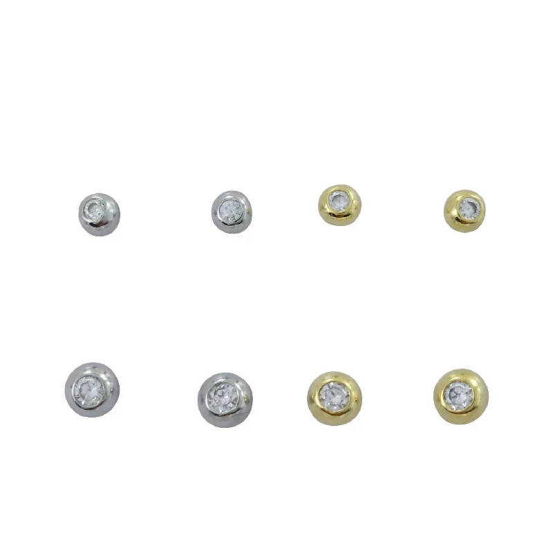 Drop Earrings with Etched Designs -Sparkling Bead Stud Earrings