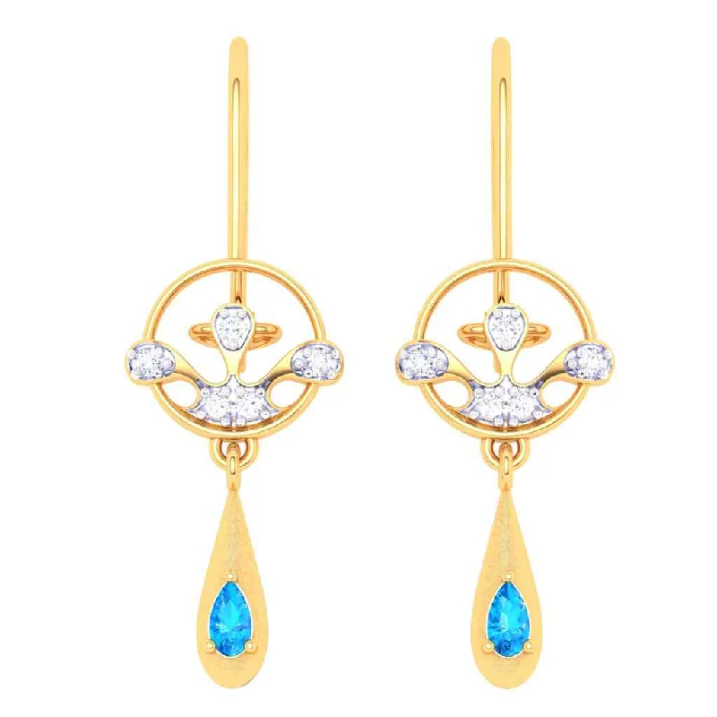 Drop Earrings for Graduation Day -Gold Earrings With Unrivalled Design & Duo-gems From Amazea Collection