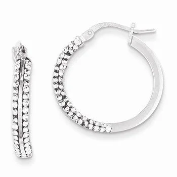 Waterproof Drop Earrings for Outdoor -Sterling Silver Stellux Crystal Hoop Earrings