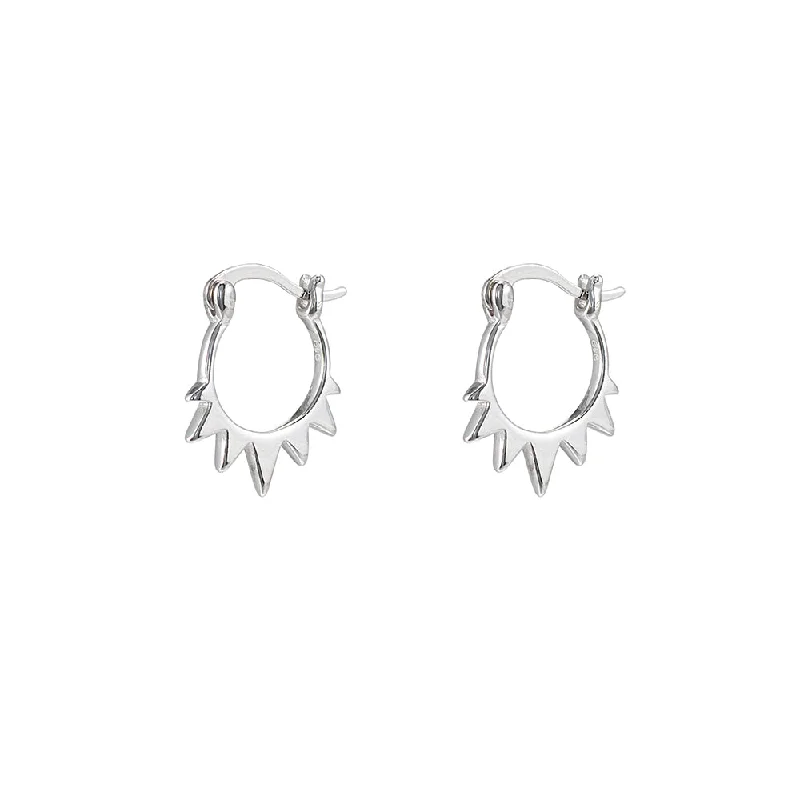 Triangular Drop Earrings for Edge -Sterling Silver Staple Hoop Earrings