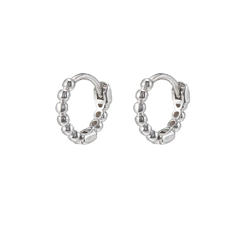 Drop Earrings for Gym Workout -Sterling Silver Bubble Huggie Hoop Earrings