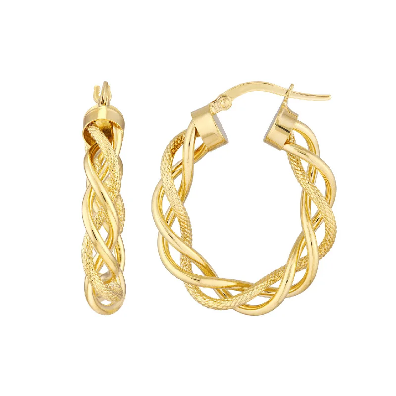 Oval Drop Earrings for Grace -Open Braided Hoop Earrings