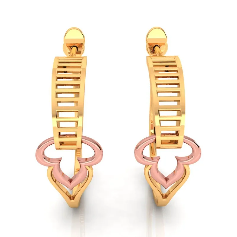 Drop Earrings for Engagement Party -18k Sturdy Gold Earrings With A Hint Of Yellow Gold Hue