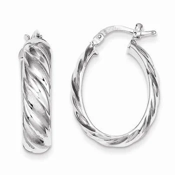 Ethnic Drop Earrings with Tribal Design -Sterling Silver Satin and Polished Hoop Earrings