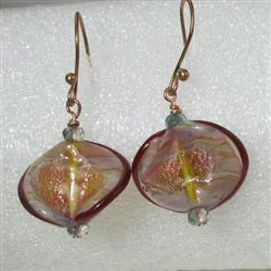 Heavy Duty Drop Earrings for Durability -Golden Boro Spanish Dancer Earrings on Copper Ear Wires