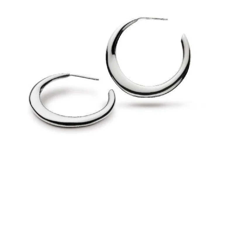 Drop Earrings for Evening Gown -kit Heath Silver bevel curve hoop earrings