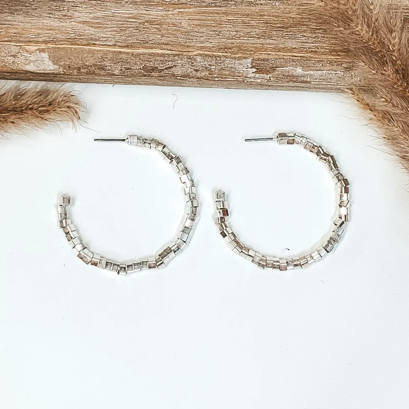 Drop Earrings for Engagement Party -Sunset in Mexico Hoops in Silver