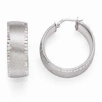 Drop Earrings for Valentine's Day -Sterling Silver Radiant Essence Rhodium-plated Hoop Earrings